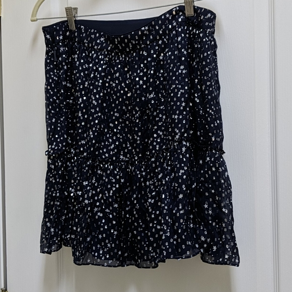 Kate Spade Navy Night Sky Lurex Dot Silk Skirt, 12 - Picture 2 of 6